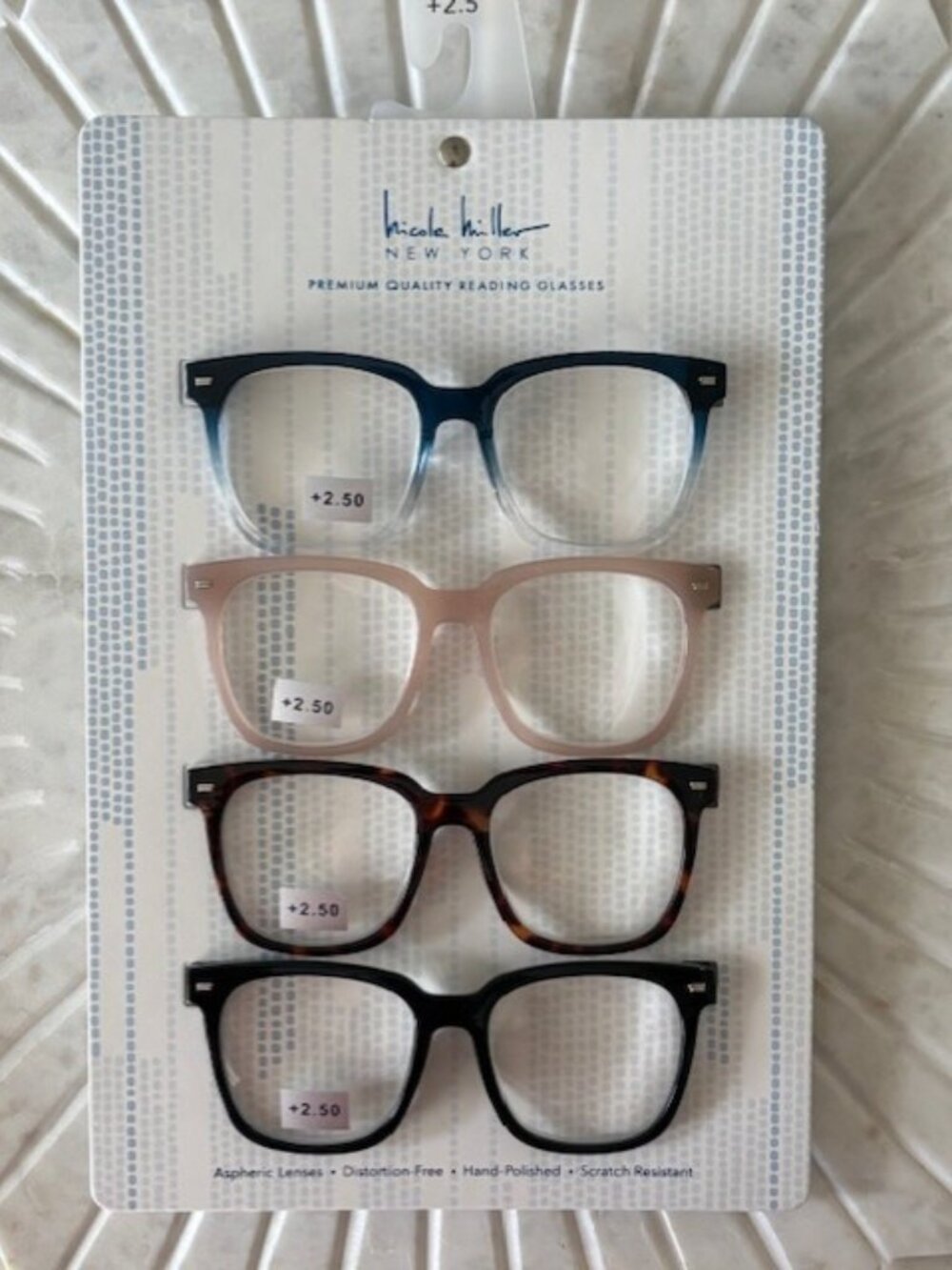 Nicole Miller Premium Quality Reading Glasses Readers +2.50 Oversized 4-Pack New